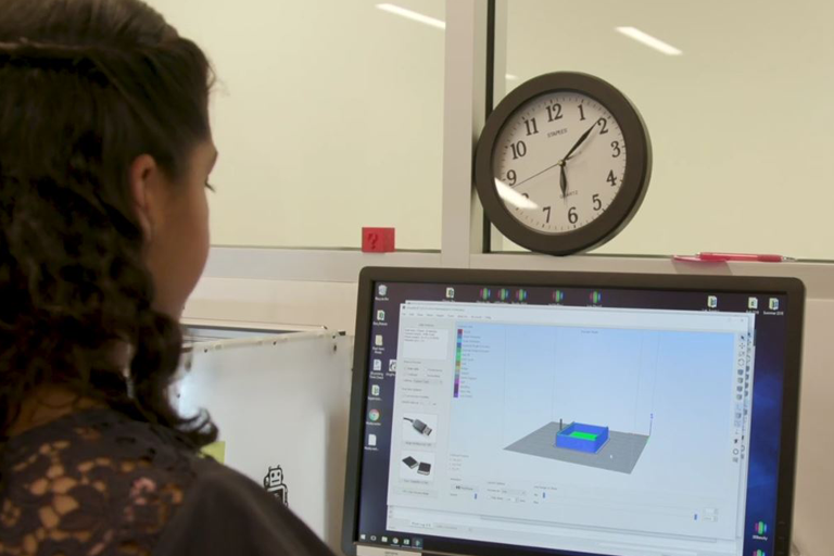 bioengineering student doing computer modeling