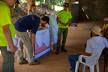 Jose Meza LIamosas presenting a poster with two other people